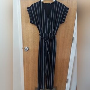 Boohoo Front Wrap Short Sleeve Jumpsuit